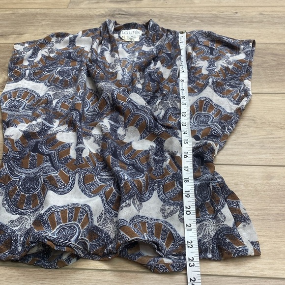 Escada Blue and Brown Patterned Blouse - Picture 10 of 12